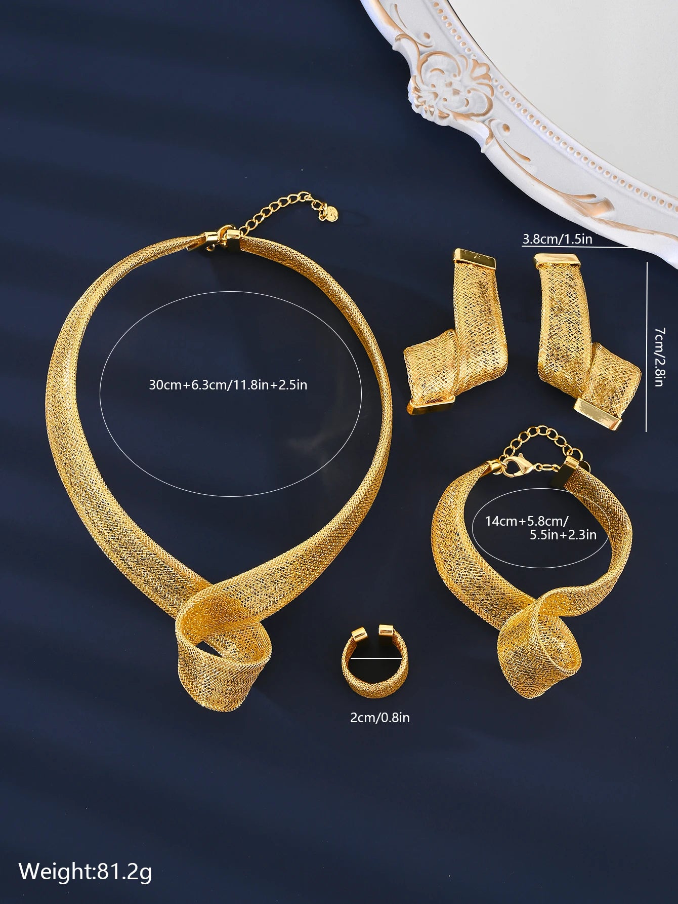 5 Pcs/set Luxury 18K Gold-plated Brass Designer Jewelry Collection, Brand Bracelets, Necklaces, Earrings, Jewelry for Women